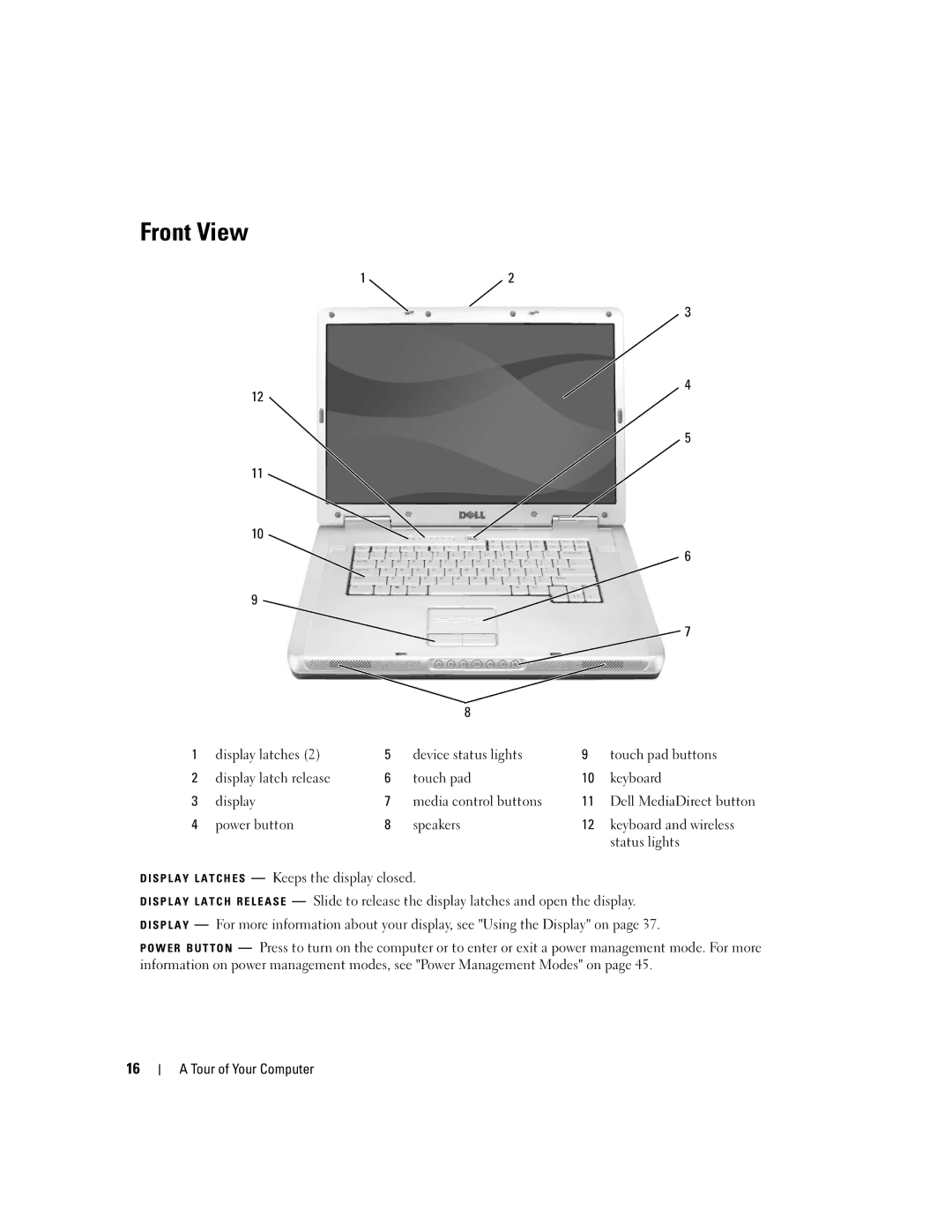 Dell PP05XB, M1710 owner manual Front View 