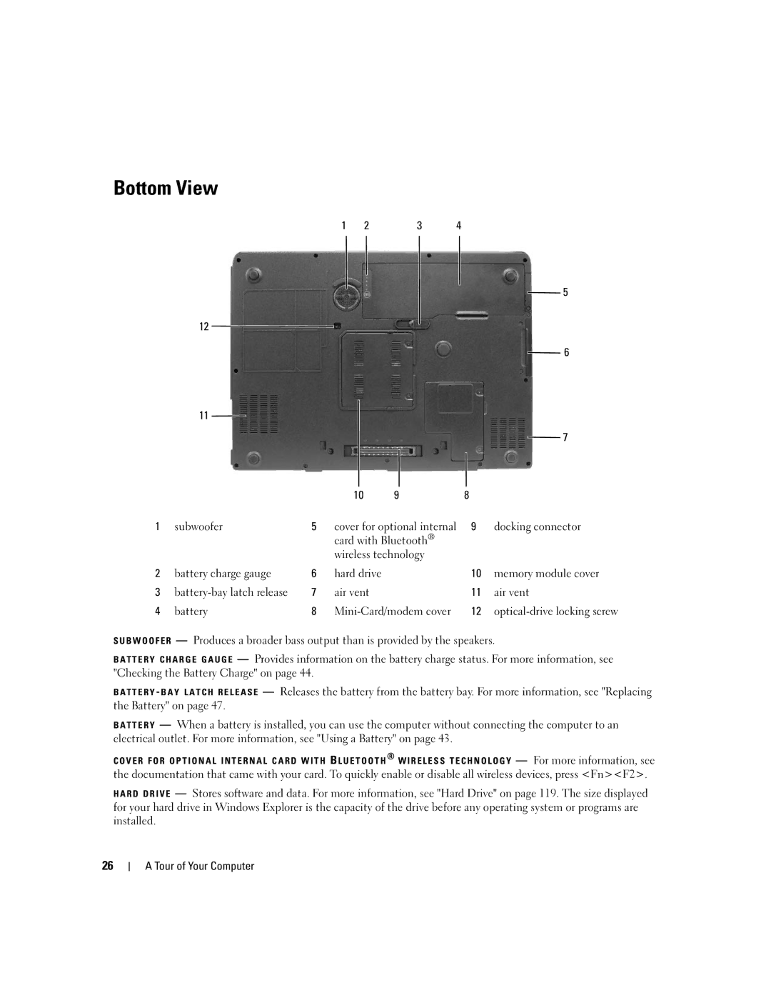 Dell PP05XB, M1710 owner manual Bottom View 