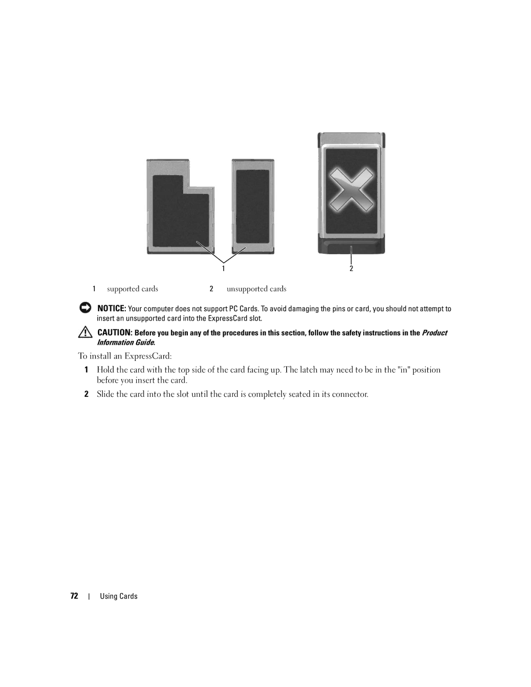 Dell PP05XB, M1710 owner manual To install an ExpressCard 