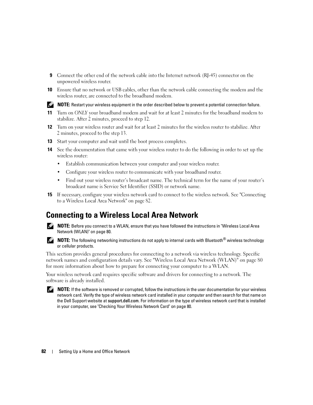 Dell PP05XB, M1710 owner manual Connecting to a Wireless Local Area Network 