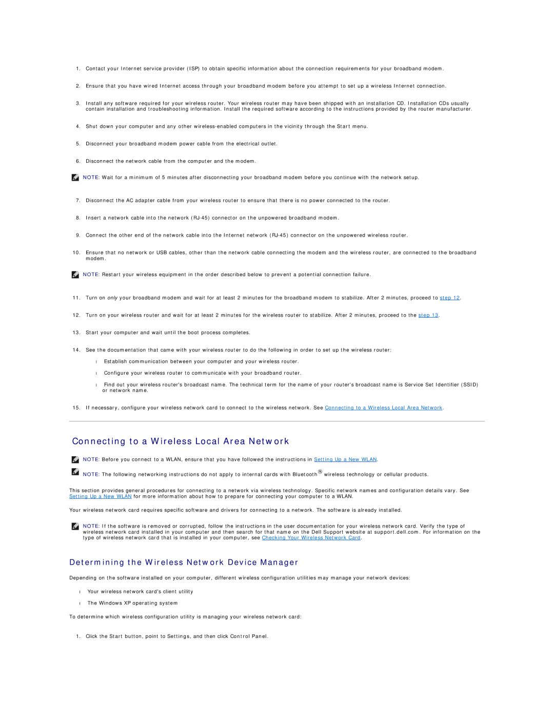 Dell PP06S, D410 specifications Connecting to a Wireless Local Area Network, Determining the Wireless Network Device Manager 