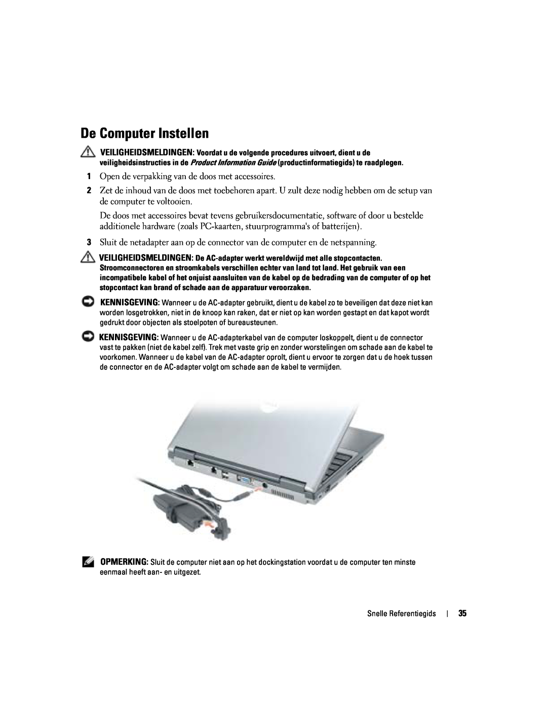 Dell PP06S manual De Computer Instellen 