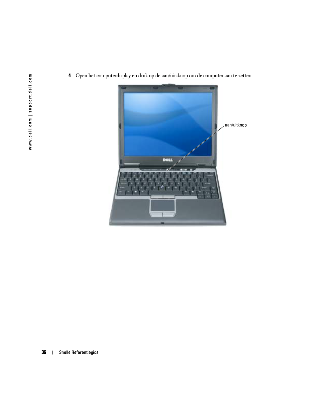 Dell PP06S manual aan/uitknop, Snelle Referentiegids 