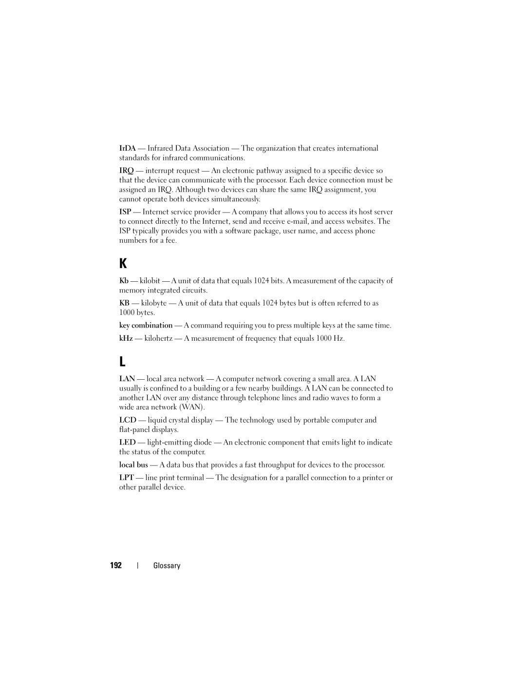 Dell PP06XA, TM373 owner manual 192 