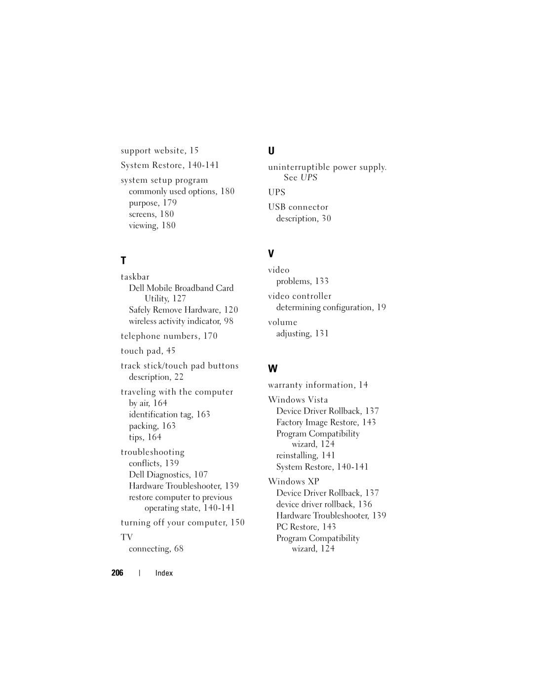 Dell PP06XA, TM373 owner manual 206 