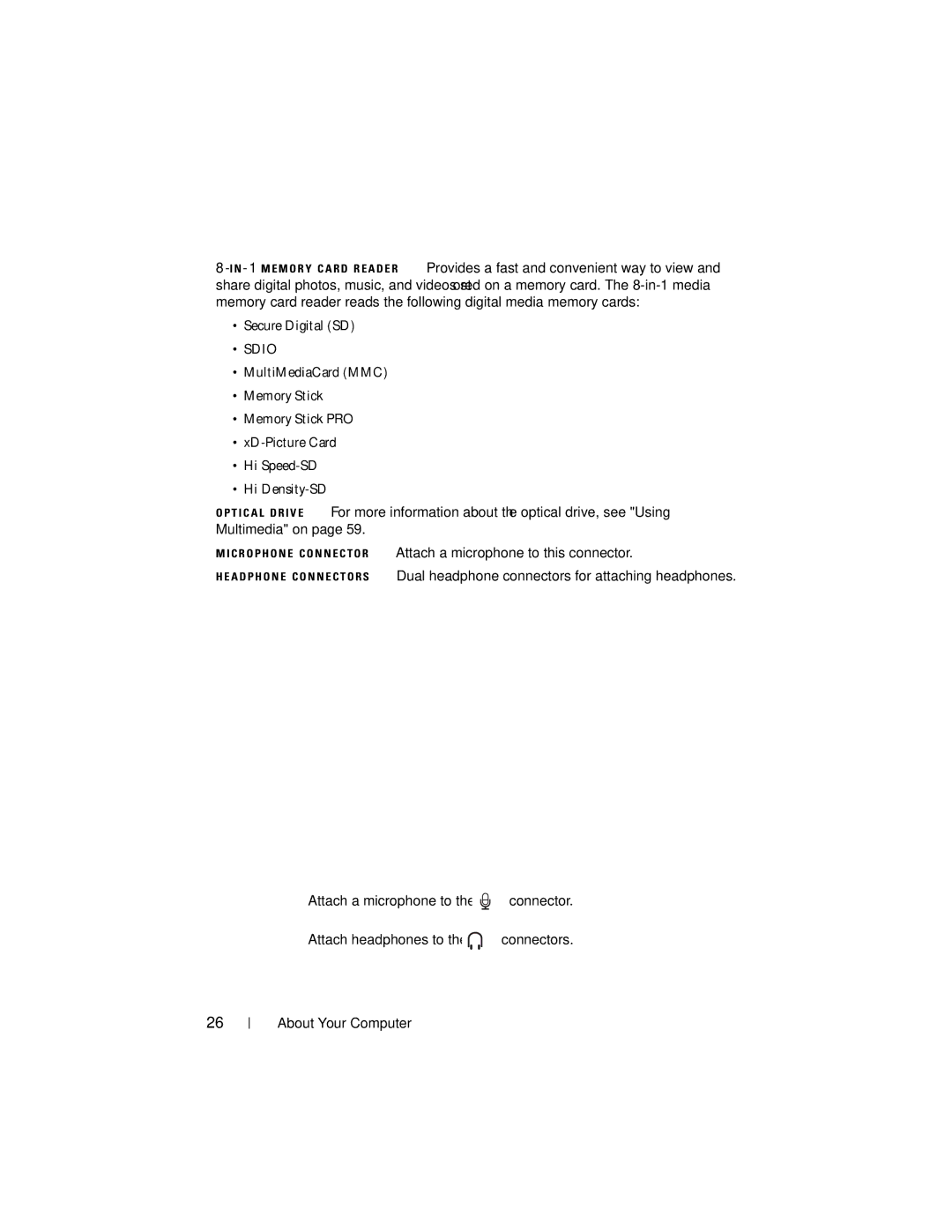 Dell PP06XA, TM373 owner manual Secure Digital SD, Sdio 