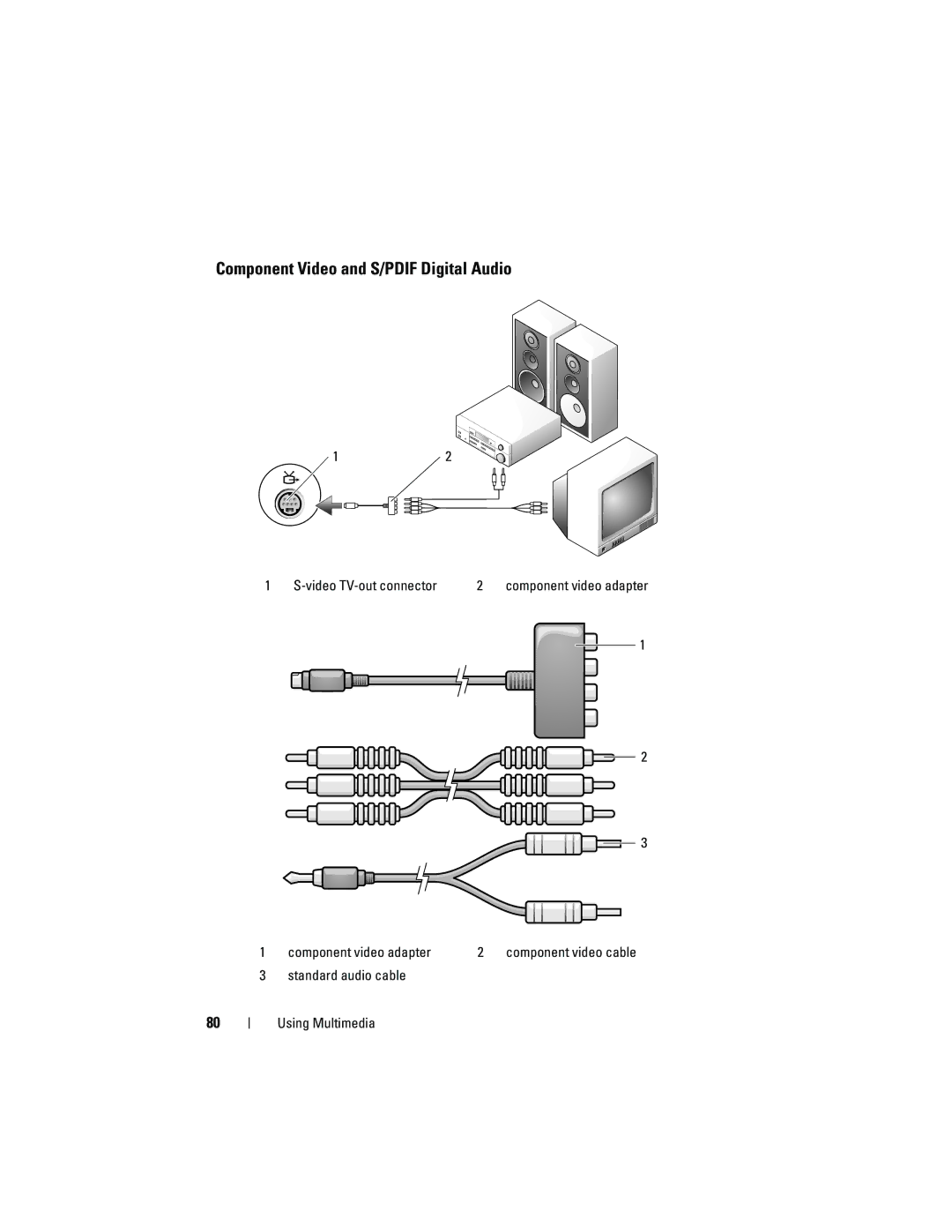 Dell PP06XA, TM373 owner manual Component Video and S/PDIF Digital Audio 