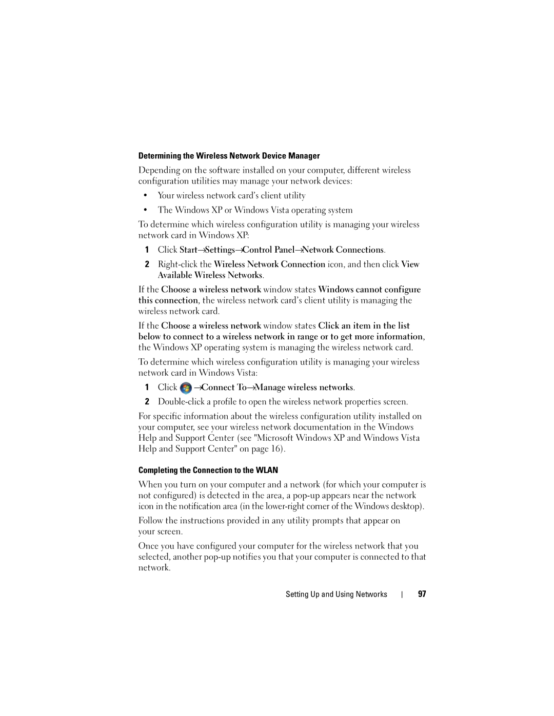 Dell TM373, PP06XA owner manual Determining the Wireless Network Device Manager, Completing the Connection to the Wlan 