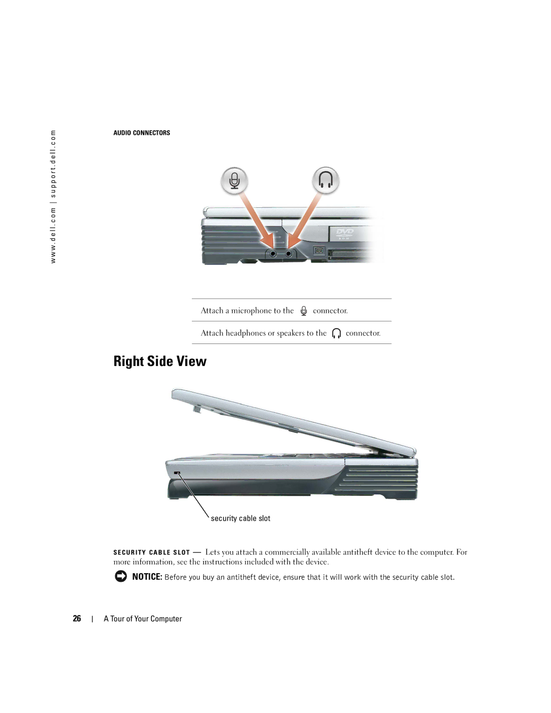 Dell PP09L owner manual Right Side View 