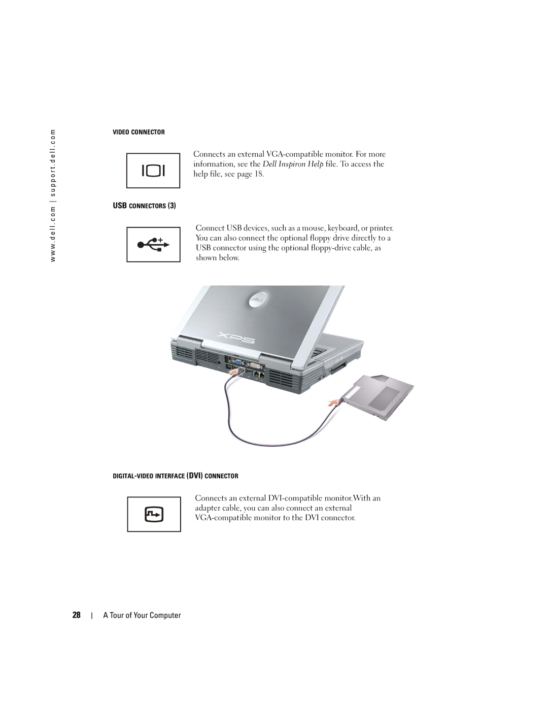 Dell PP09L owner manual Video Connector 