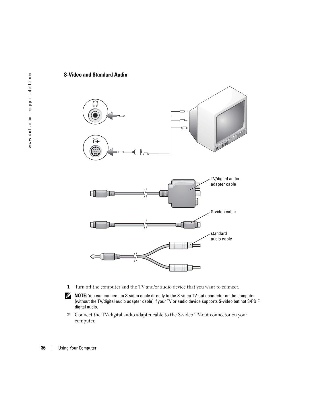 Dell PP09L owner manual Video and Standard Audio 