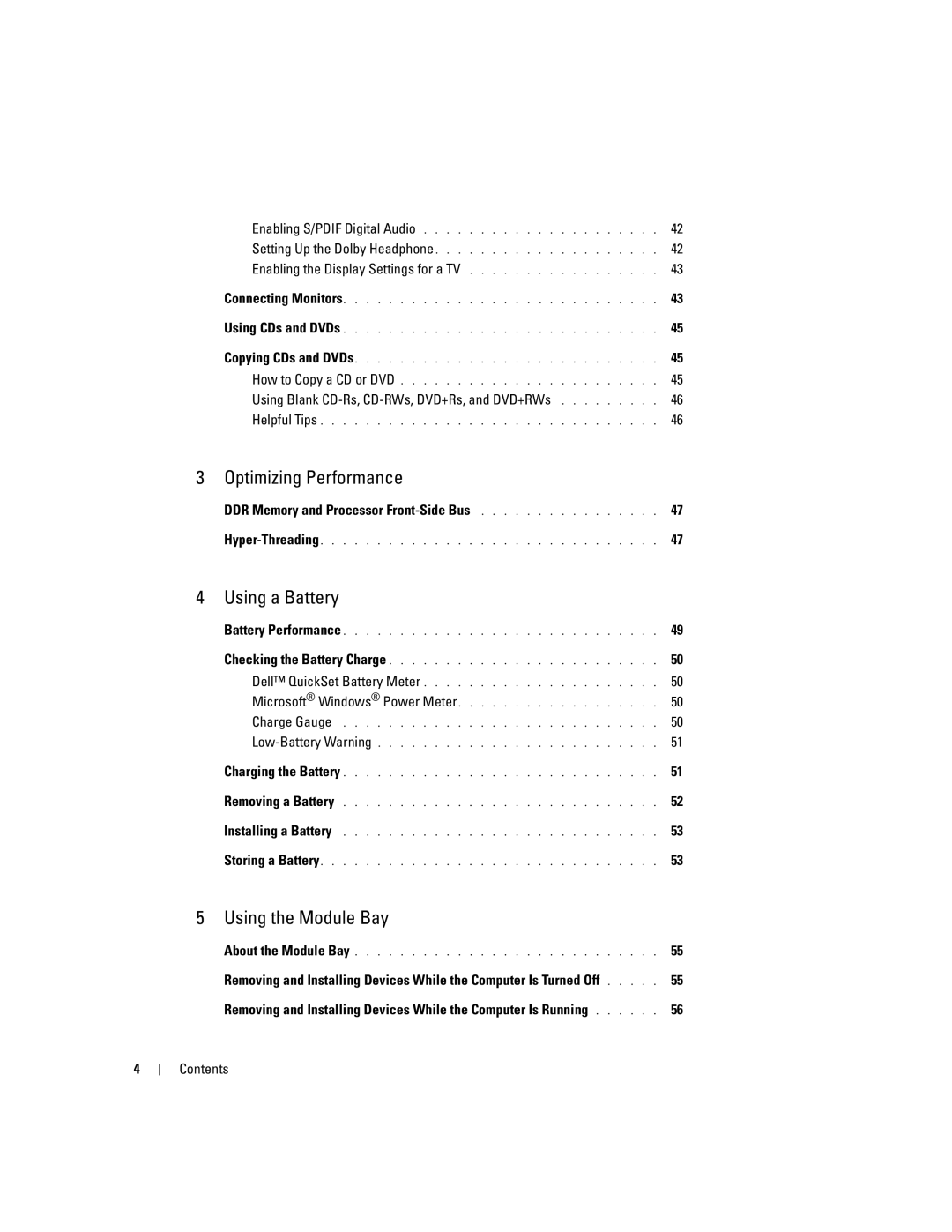 Dell PP09L owner manual Optimizing Performance 