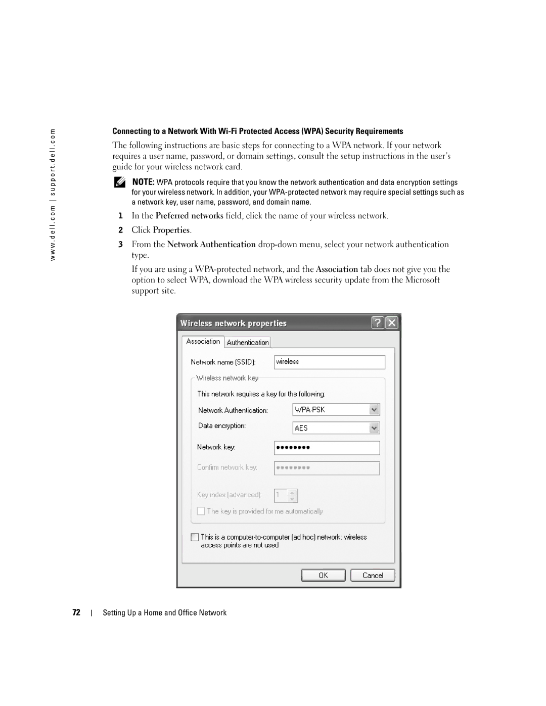 Dell PP09L owner manual Setting Up a Home and Office Network 