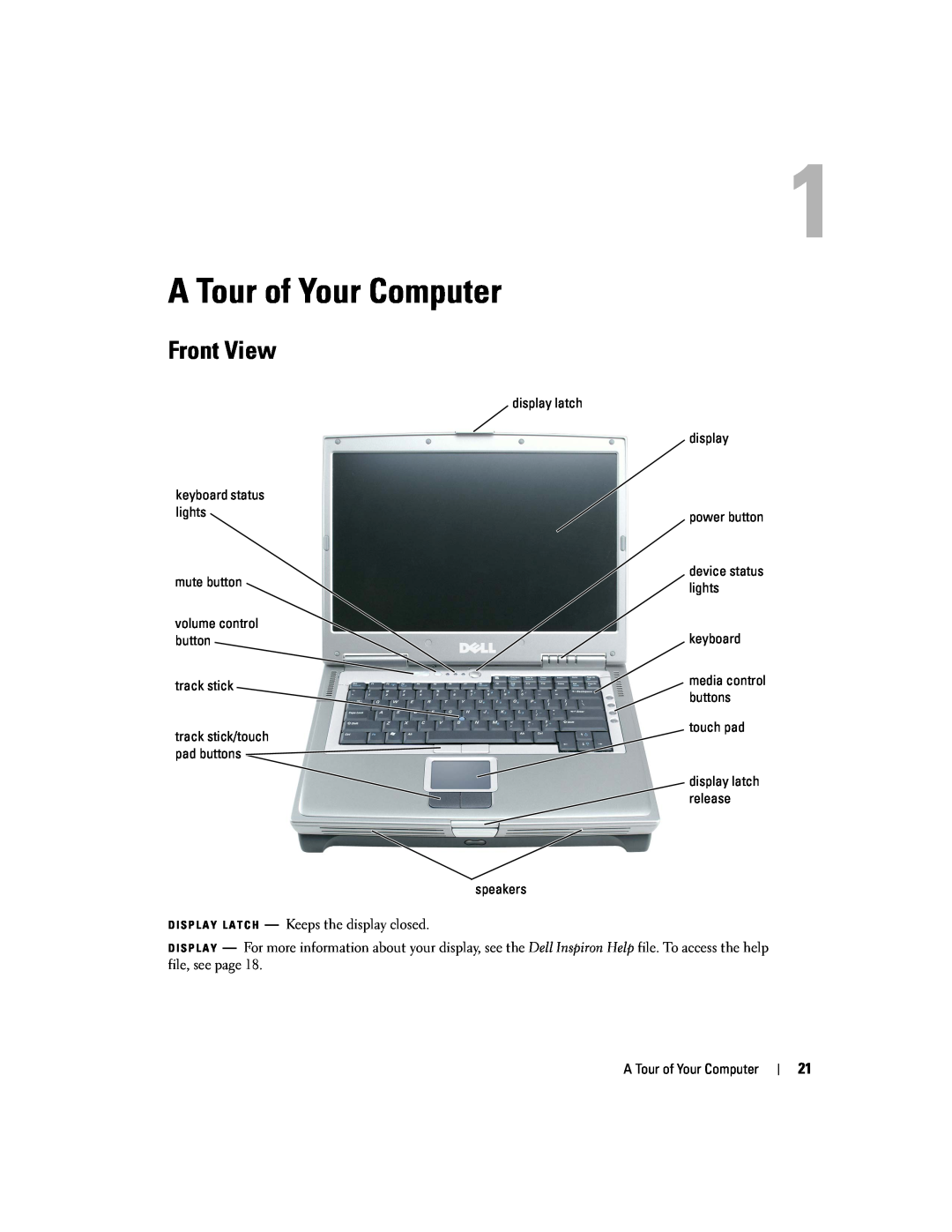 Dell PP09L owner manual A Tour of Your Computer, Front View 