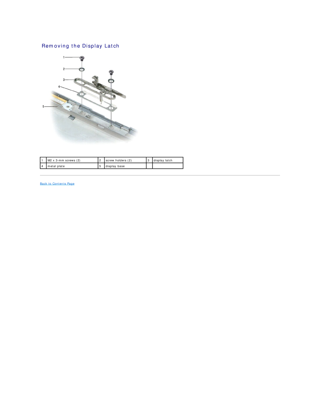 Dell PP09S, D430 manual Removing the Display Latch 