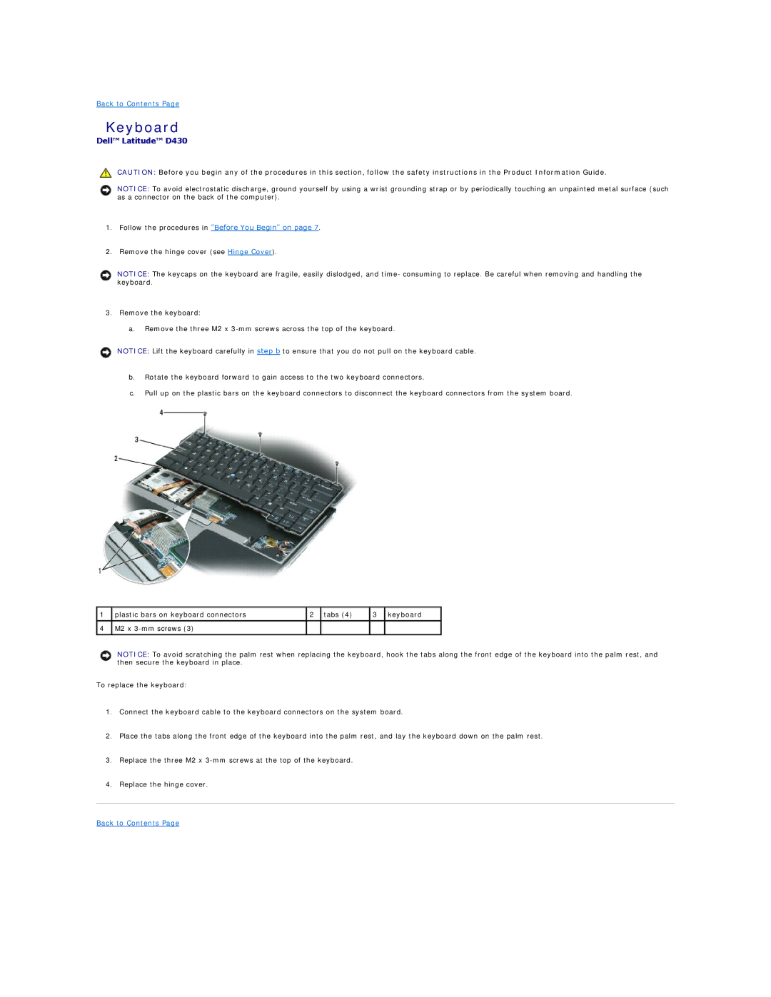 Dell D430, PP09S manual Keyboard 