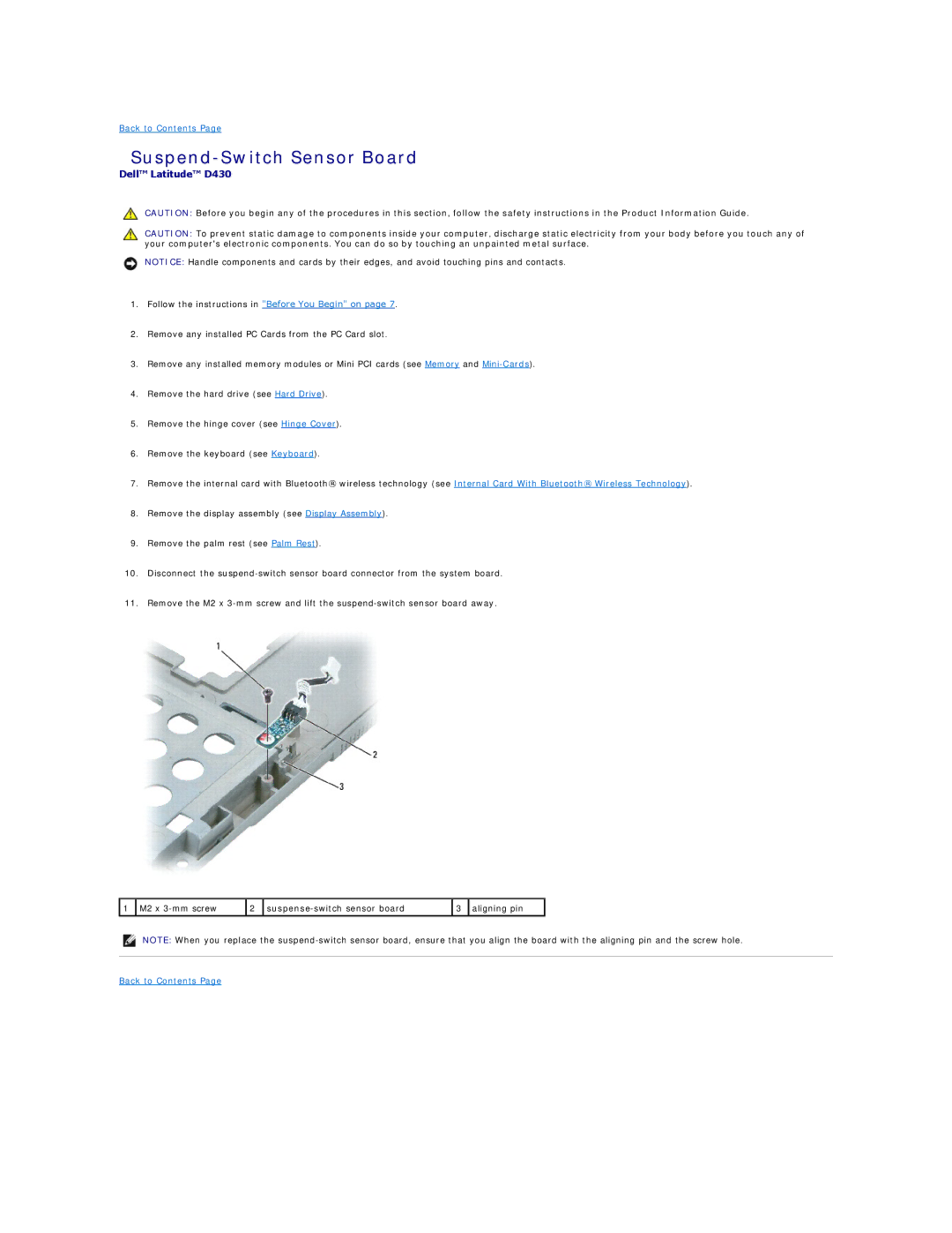 Dell PP09S, D430 manual Suspend-Switch Sensor Board 