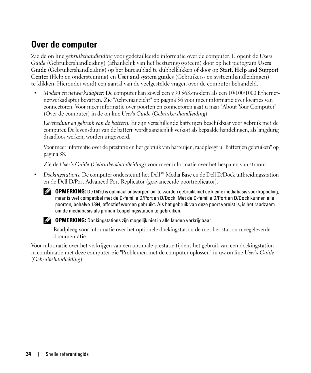 Dell PP09S, JG941 manual Over de computer 