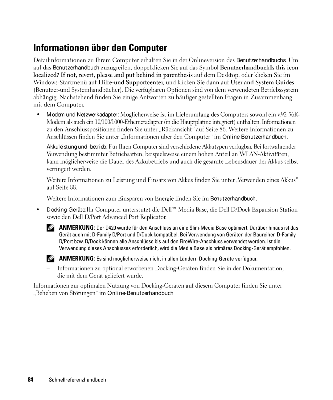 Dell PP09S, JG941 manual Informationen über den Computer 