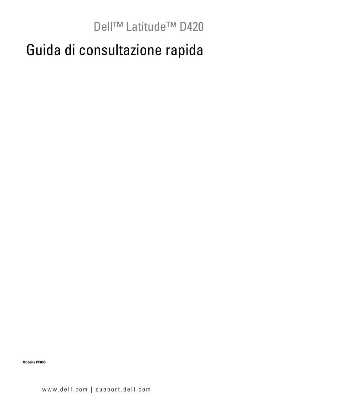 Dell JG941, PP09S manual Guida di consultazione rapida 