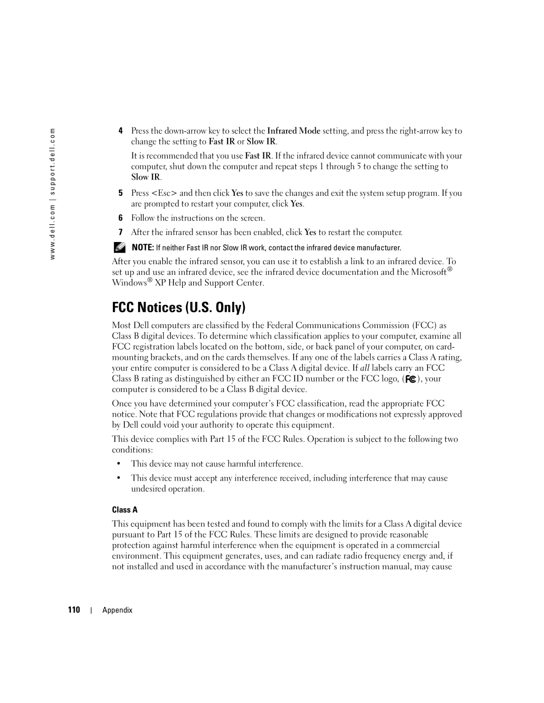 Dell PP10L owner manual FCC Notices U.S. Only 