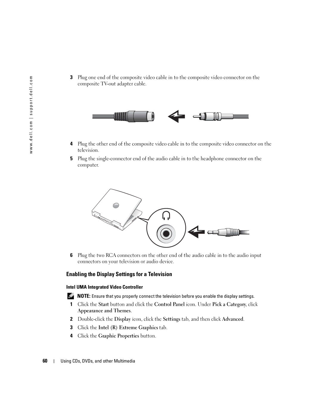 Dell PP10L owner manual Enabling the Display Settings for a Television 