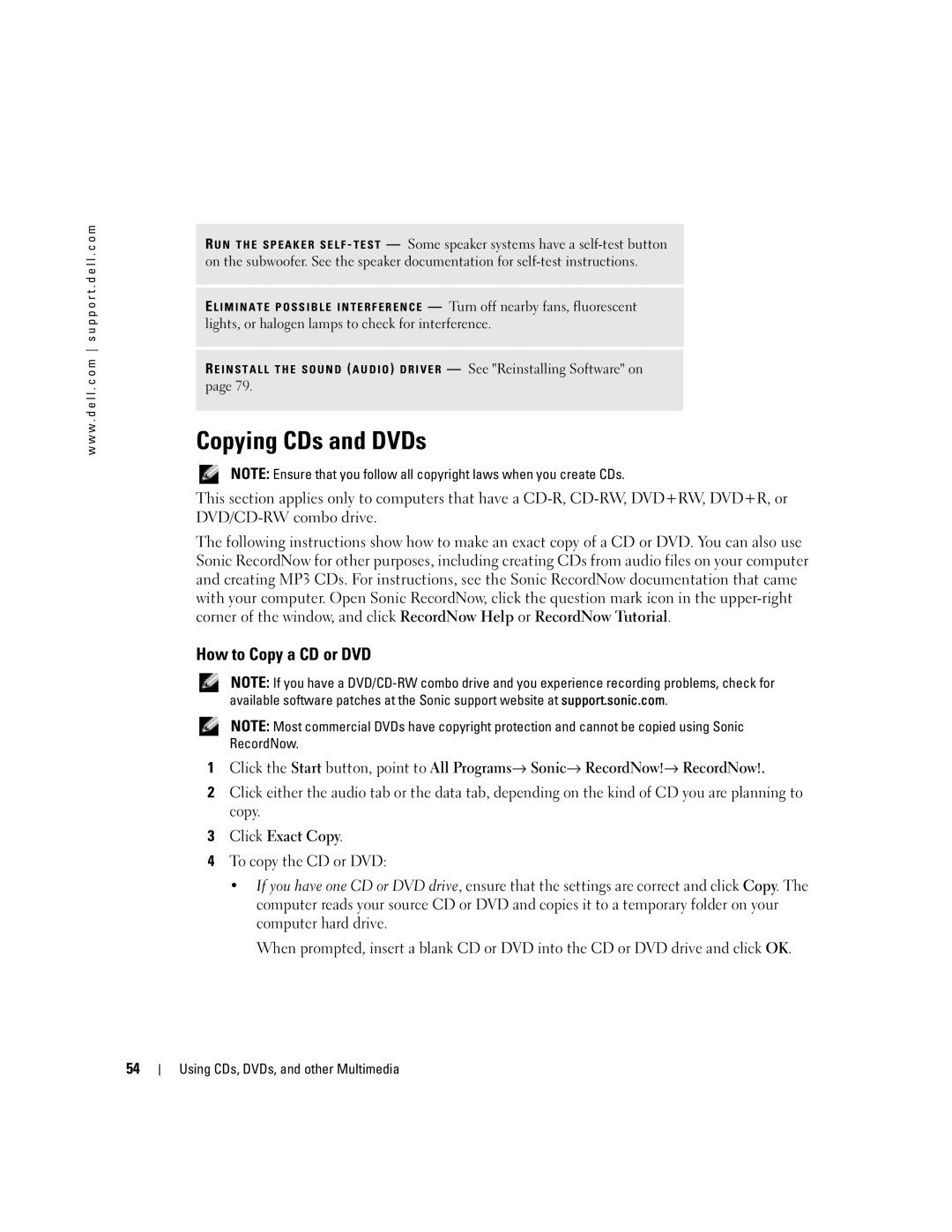 Dell PP10L owner manual Copying CDs and DVDs, How to Copy a CD or DVD 