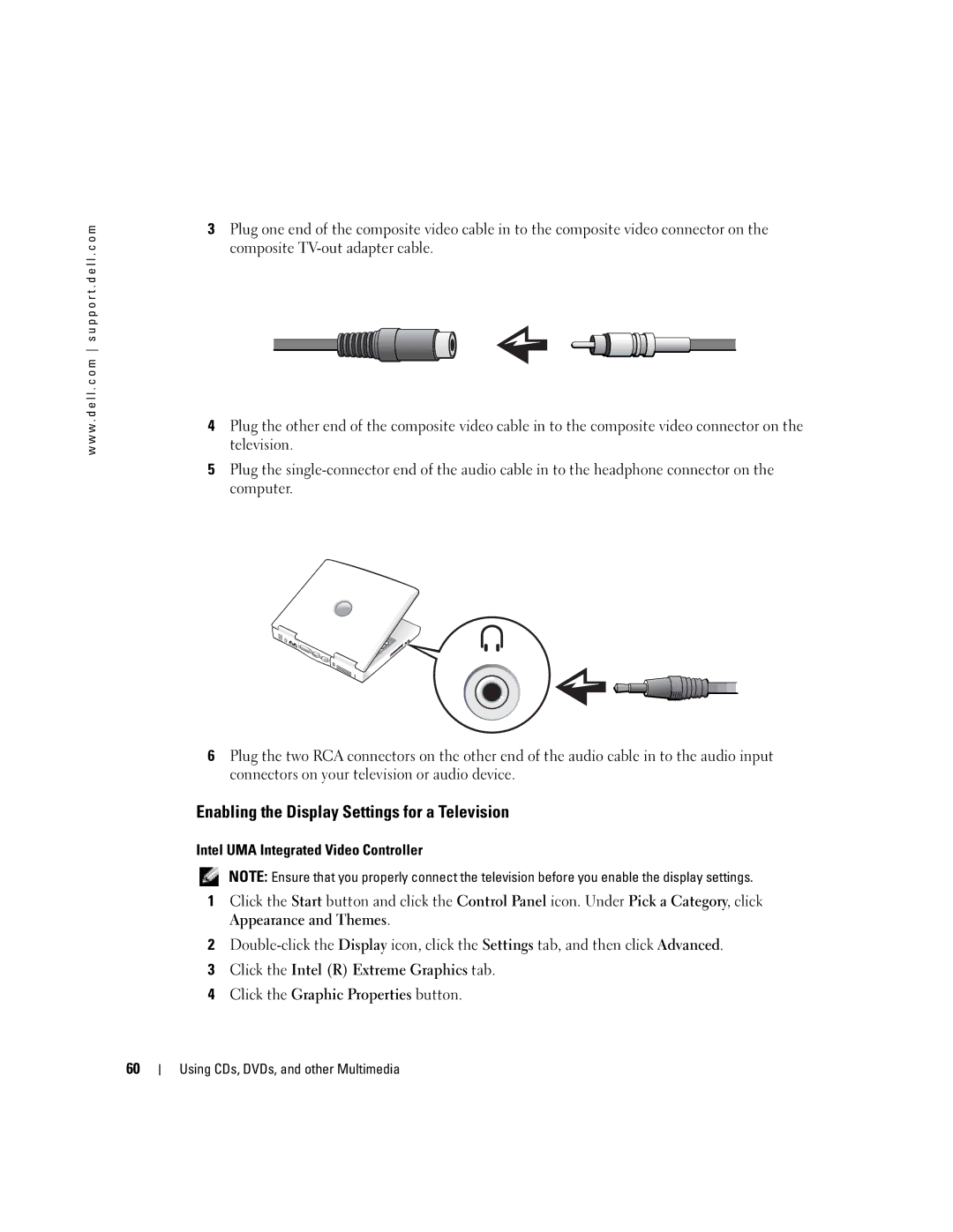 Dell PP10L owner manual Enabling the Display Settings for a Television 