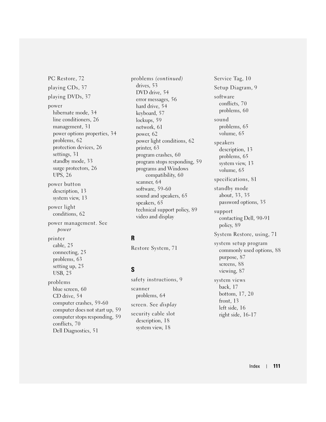 Dell PP10S owner manual 111 