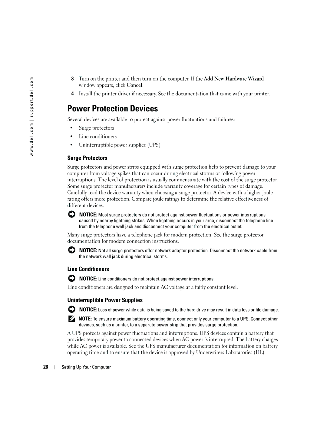 Dell PP10S owner manual Power Protection Devices, Surge Protectors, Line Conditioners, Uninterruptible Power Supplies 