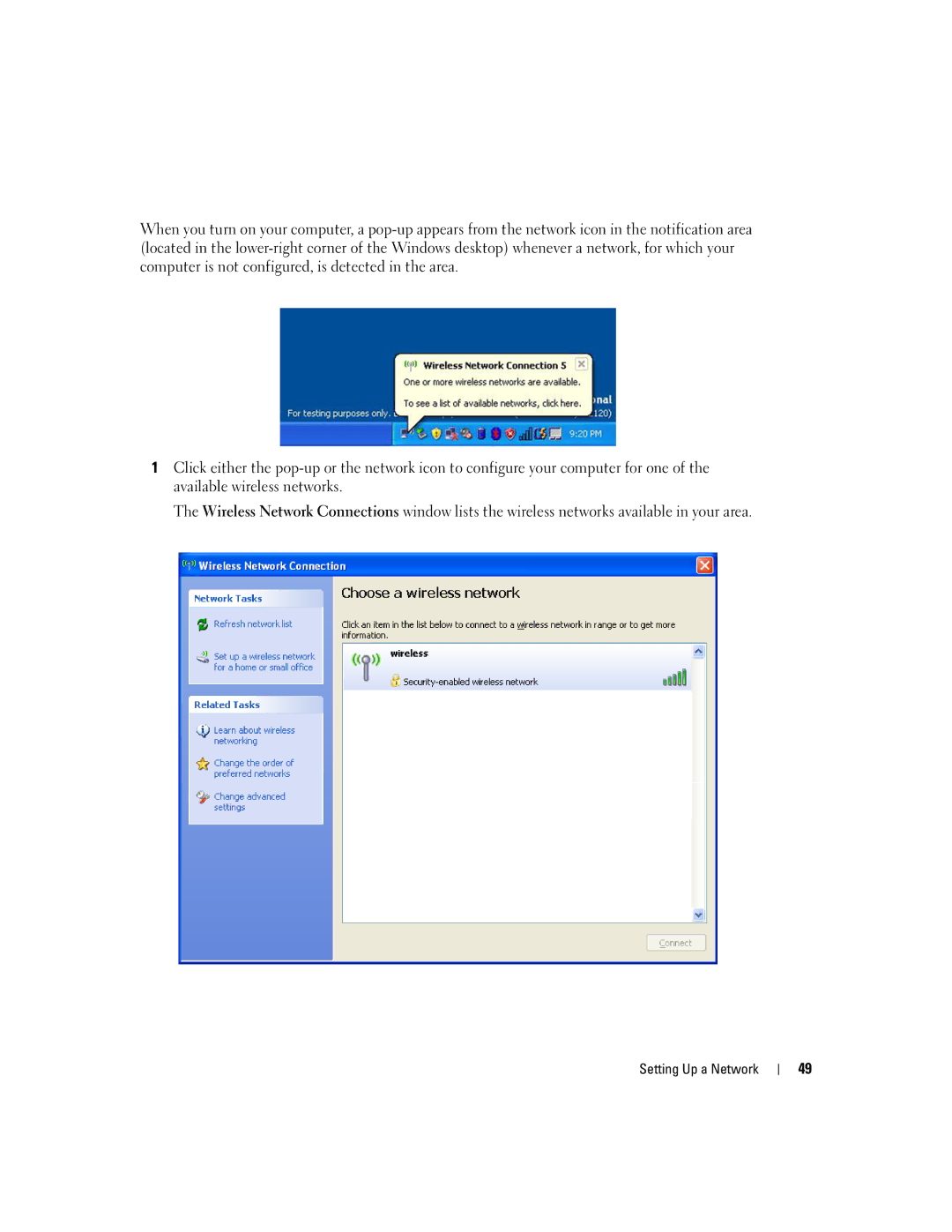 Dell PP10S owner manual Setting Up a Network 