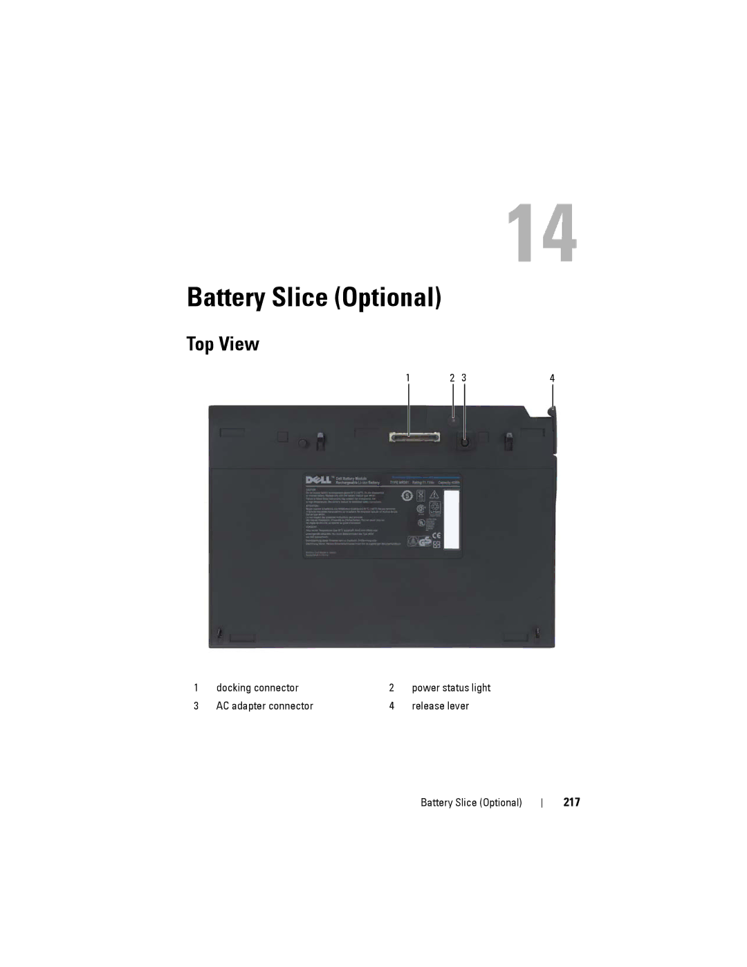 Dell PP12S manual Battery Slice Optional, 217 