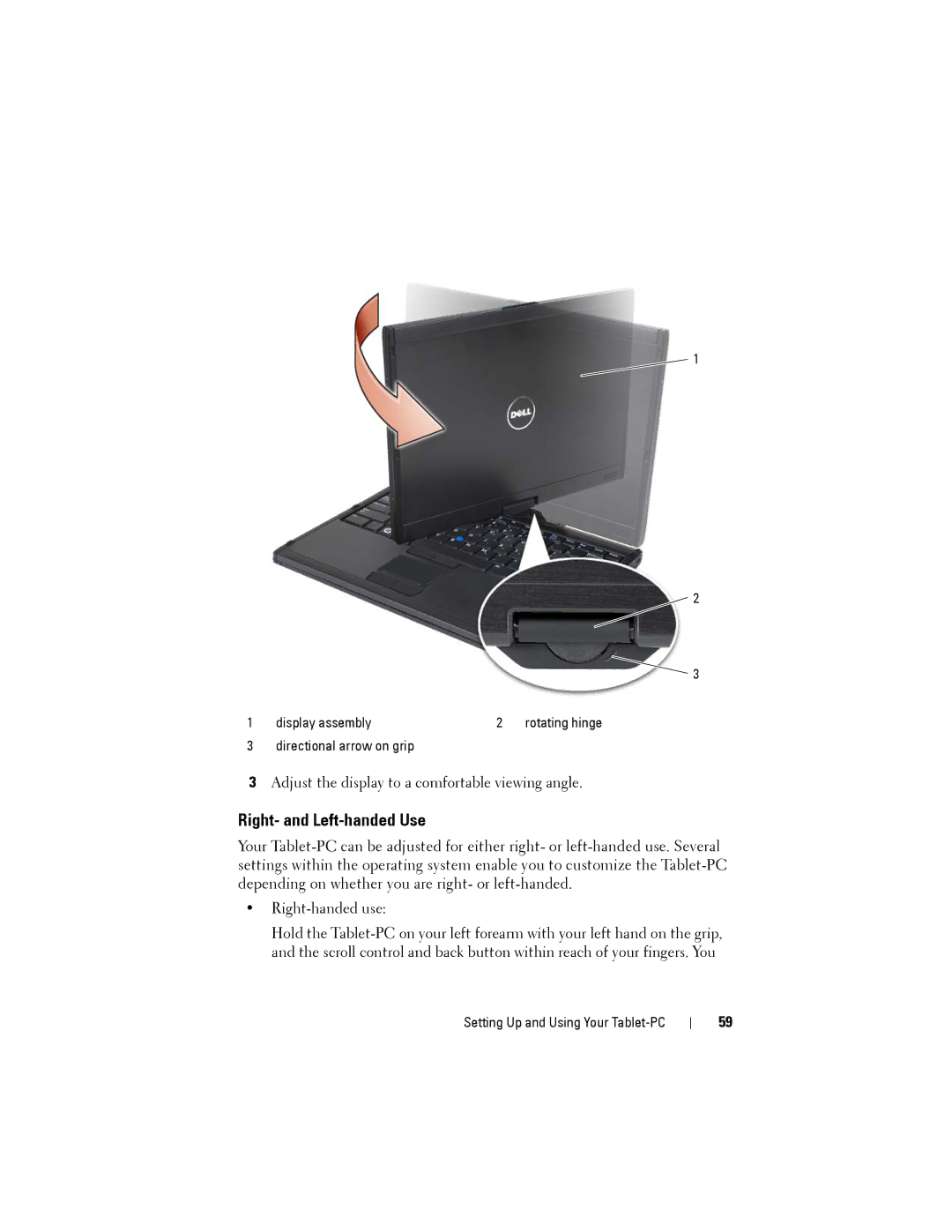 Dell PP12S manual Right- and Left-handed Use 