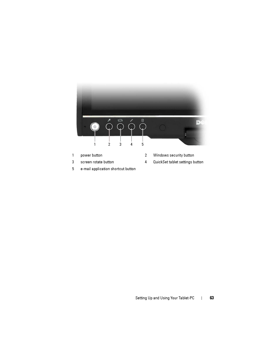 Dell PP12S manual Power button Windows security button 