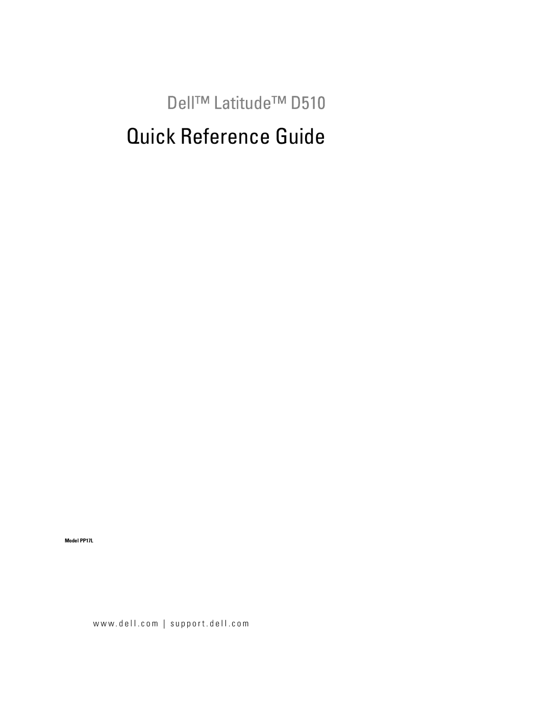 Dell PP17L manual Quick Reference Guide, W . d e l l . c o m s u p p o r t . d e l l . c o m 