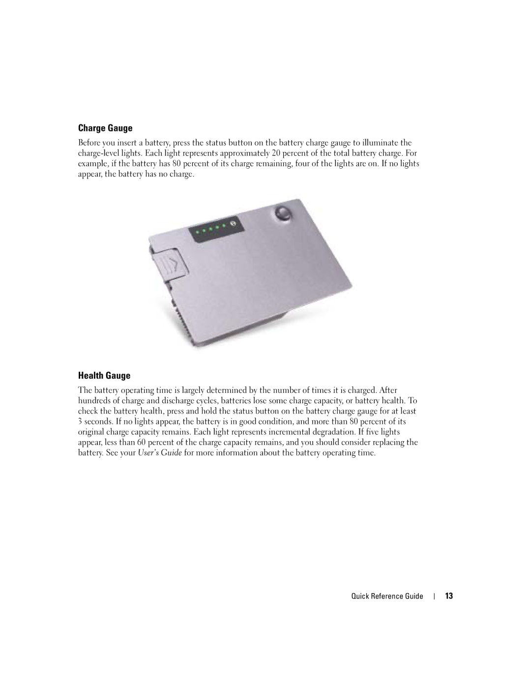 Dell PP17L manual Charge Gauge, Health Gauge 