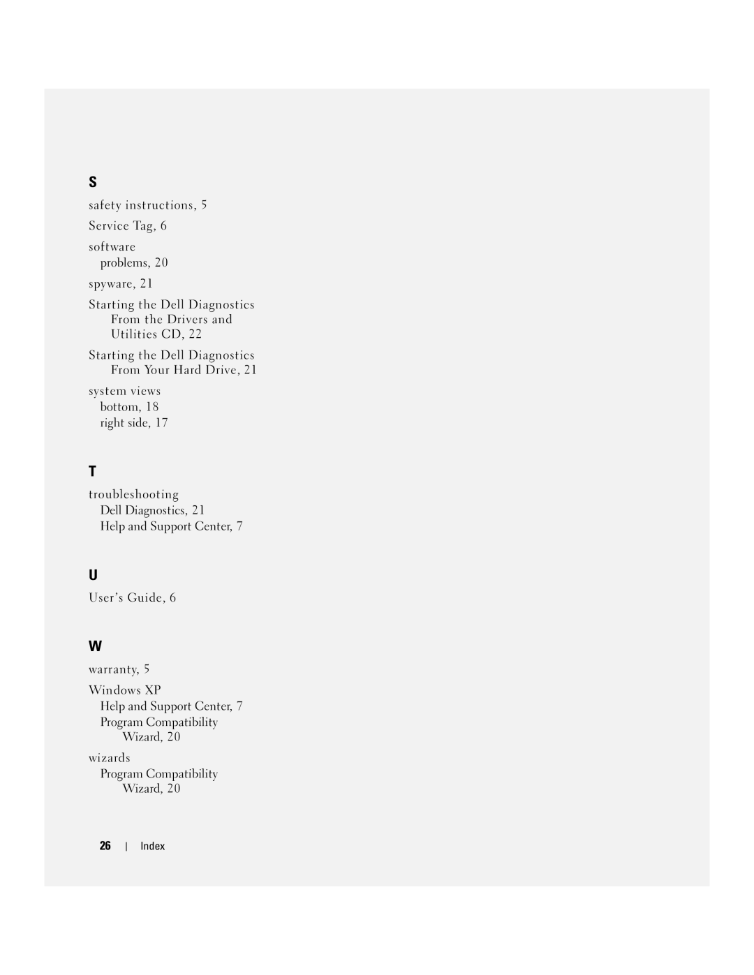 Dell PP17L manual Index 