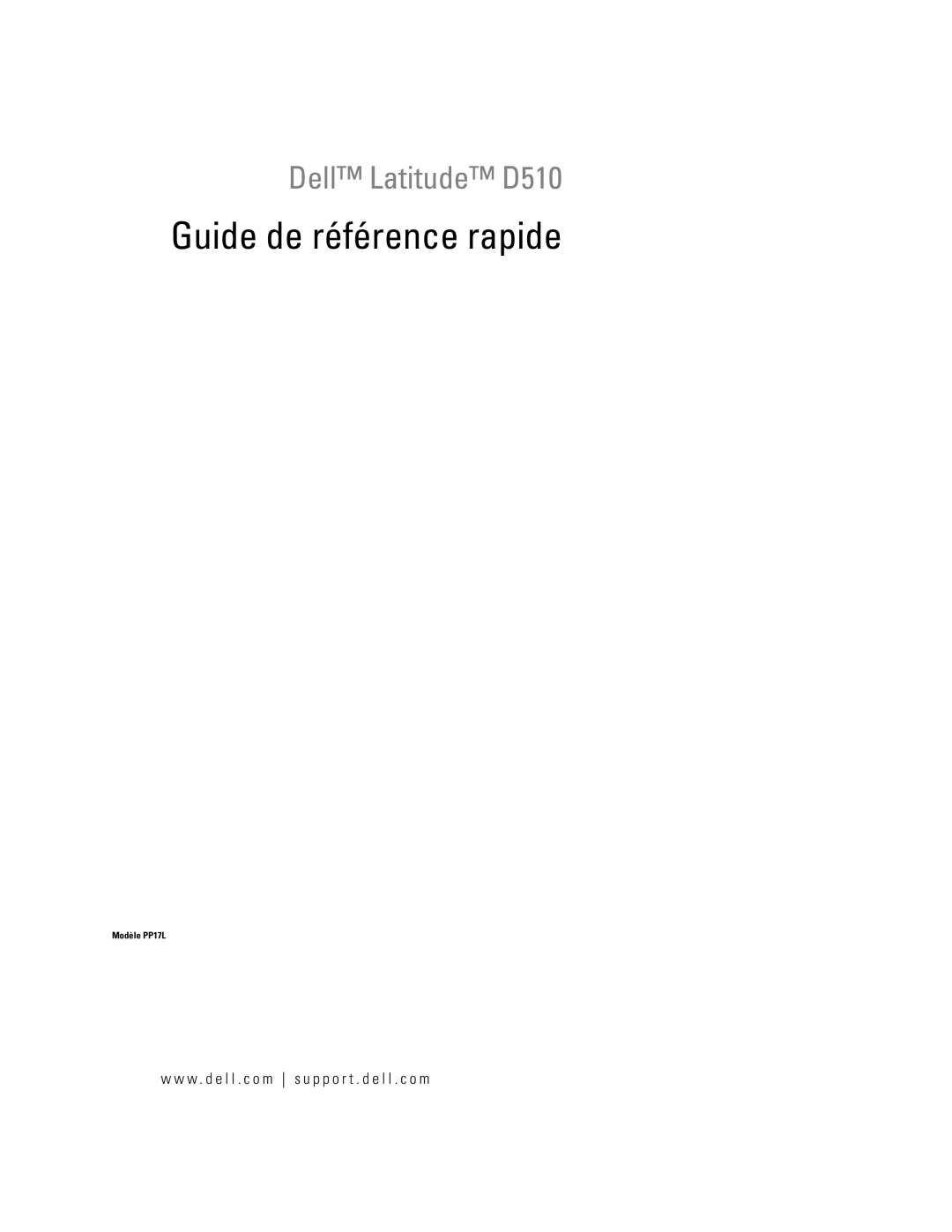 Dell PP17L manual Guide de référence rapide 