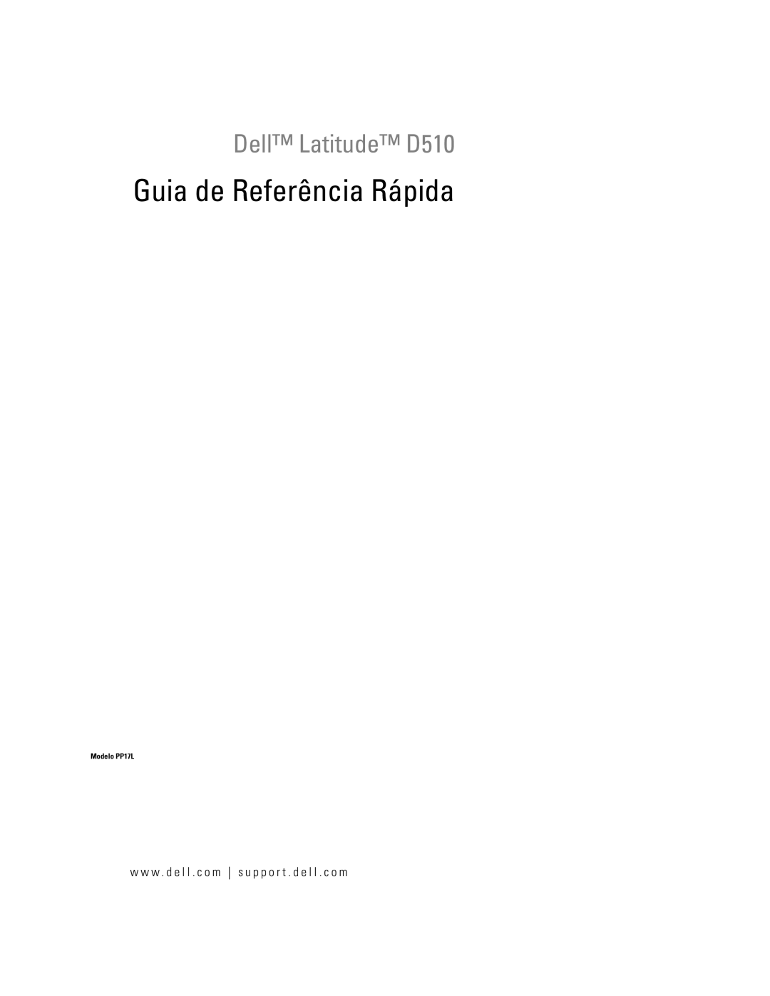 Dell PP17L manual Guia de Referência Rápida 