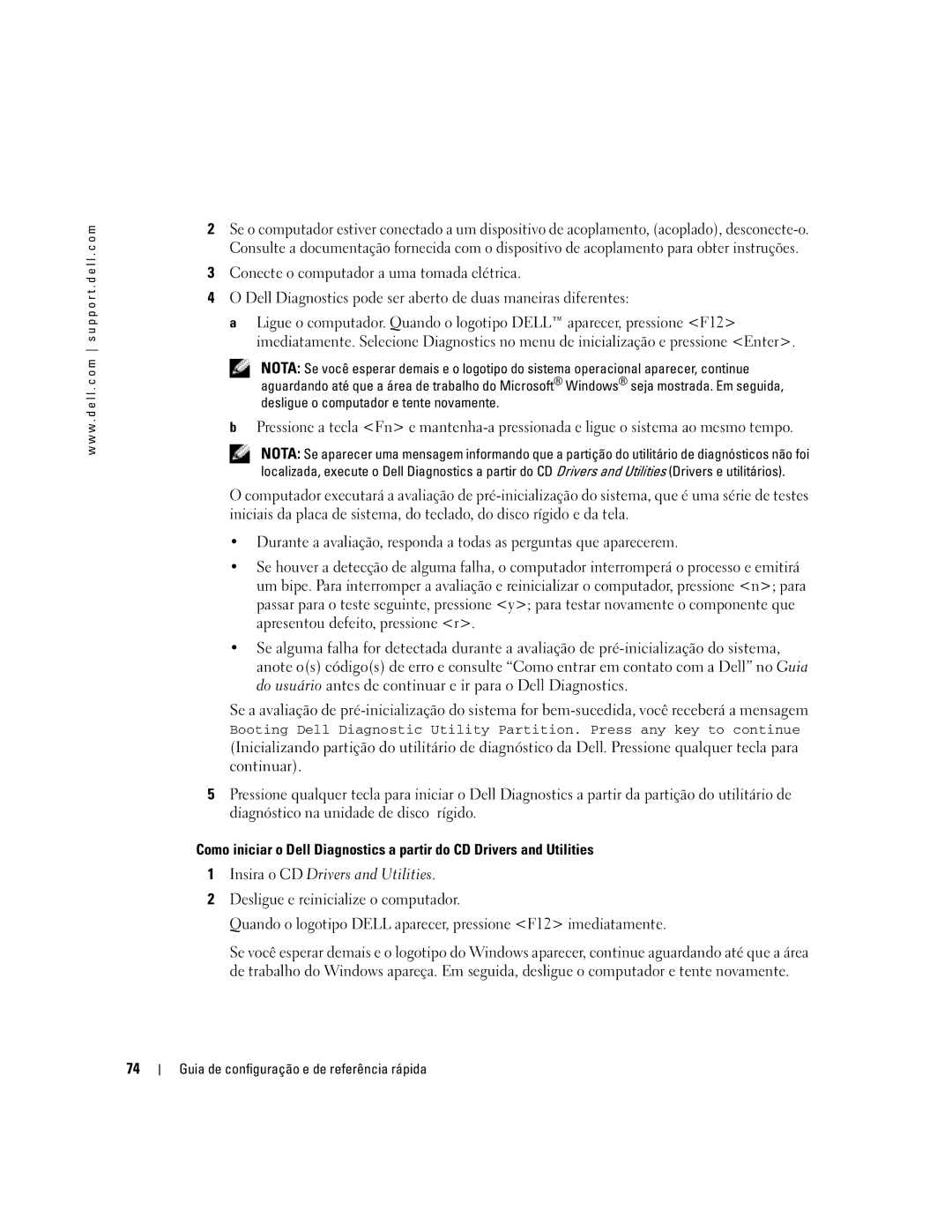 Dell PP17L manual Guia de configuração e de referência rápida 