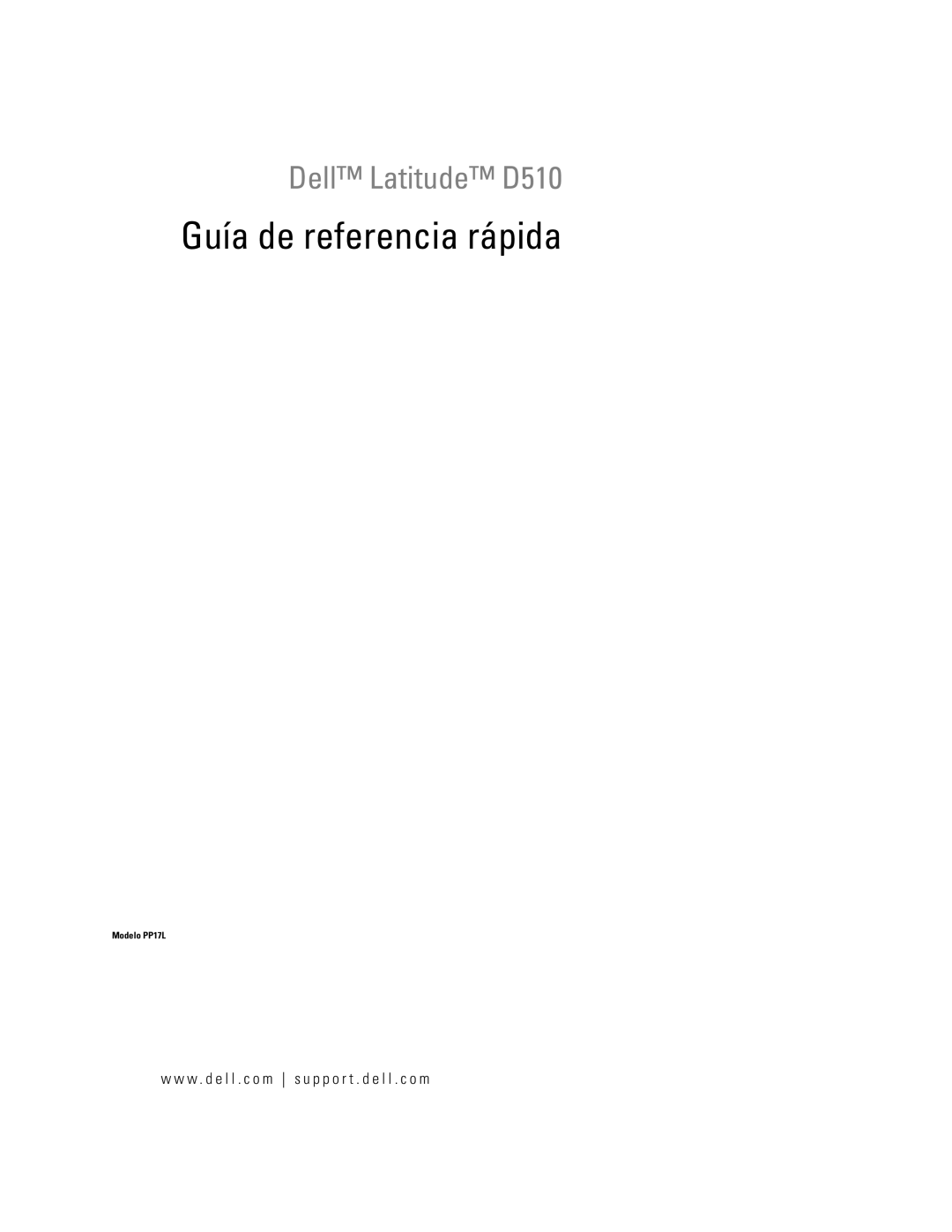 Dell PP17L manual Guía de referencia rápida 