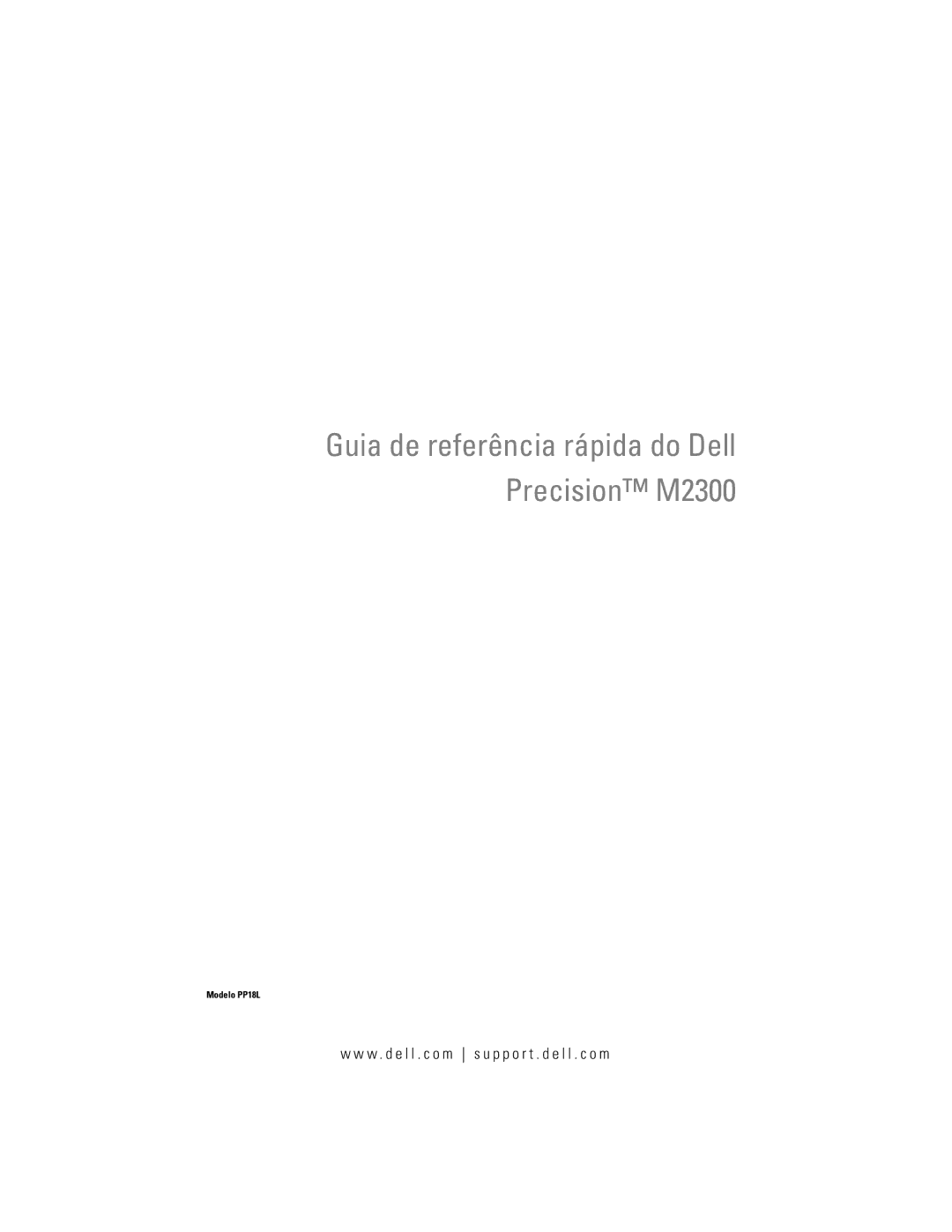 Dell PP18L manual Guia de referência rápida do Dell Precision M2300 