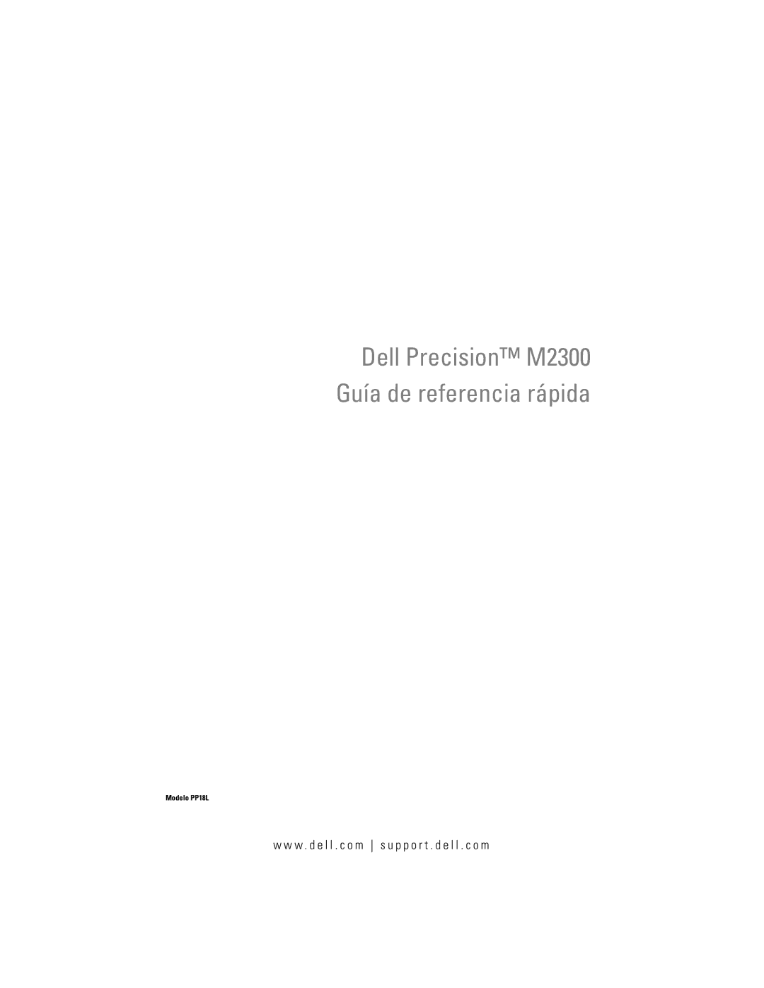 Dell PP18L manual Dell Precision M2300 Guía de referencia rápida 