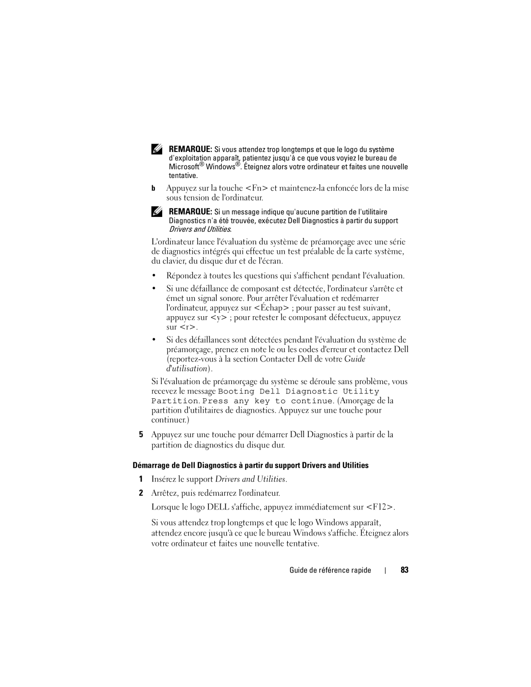 Dell PP18L manual Guide de référence rapide 