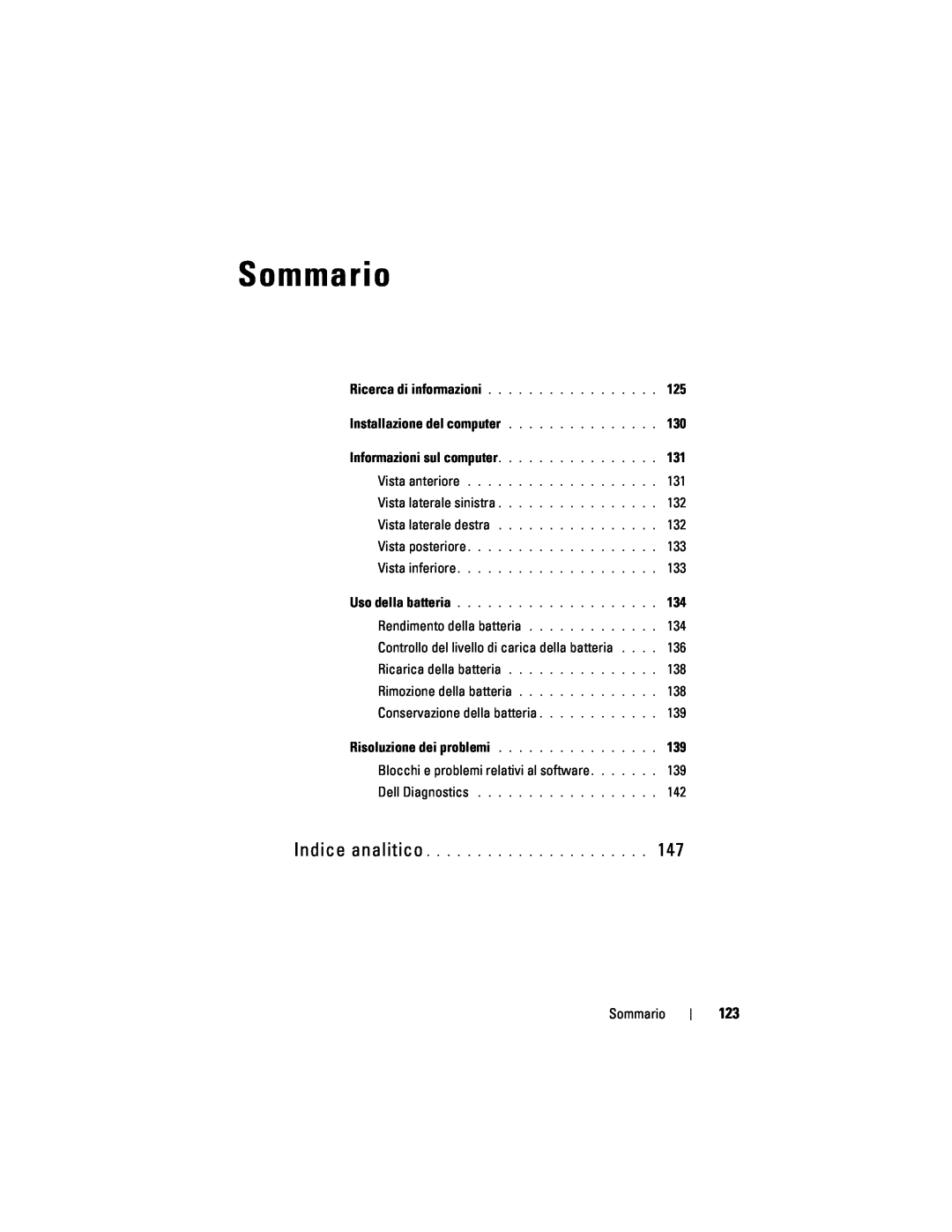 Dell PP18L manual Sommario 