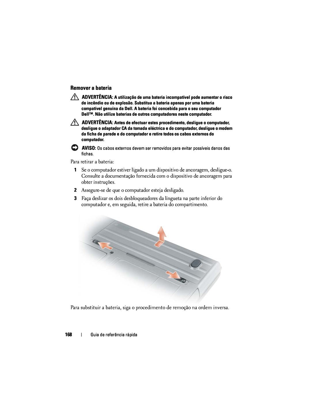 Dell PP18L manual Remover a bateria, Para retirar a bateria 
