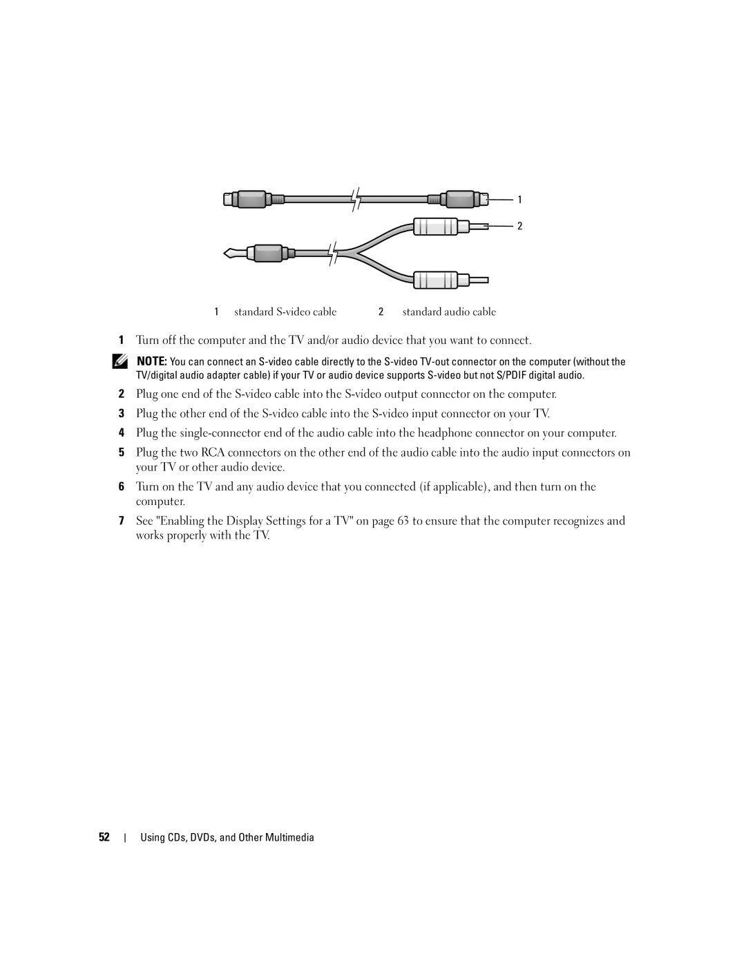 Dell PP19L manual Standard S-video cable 