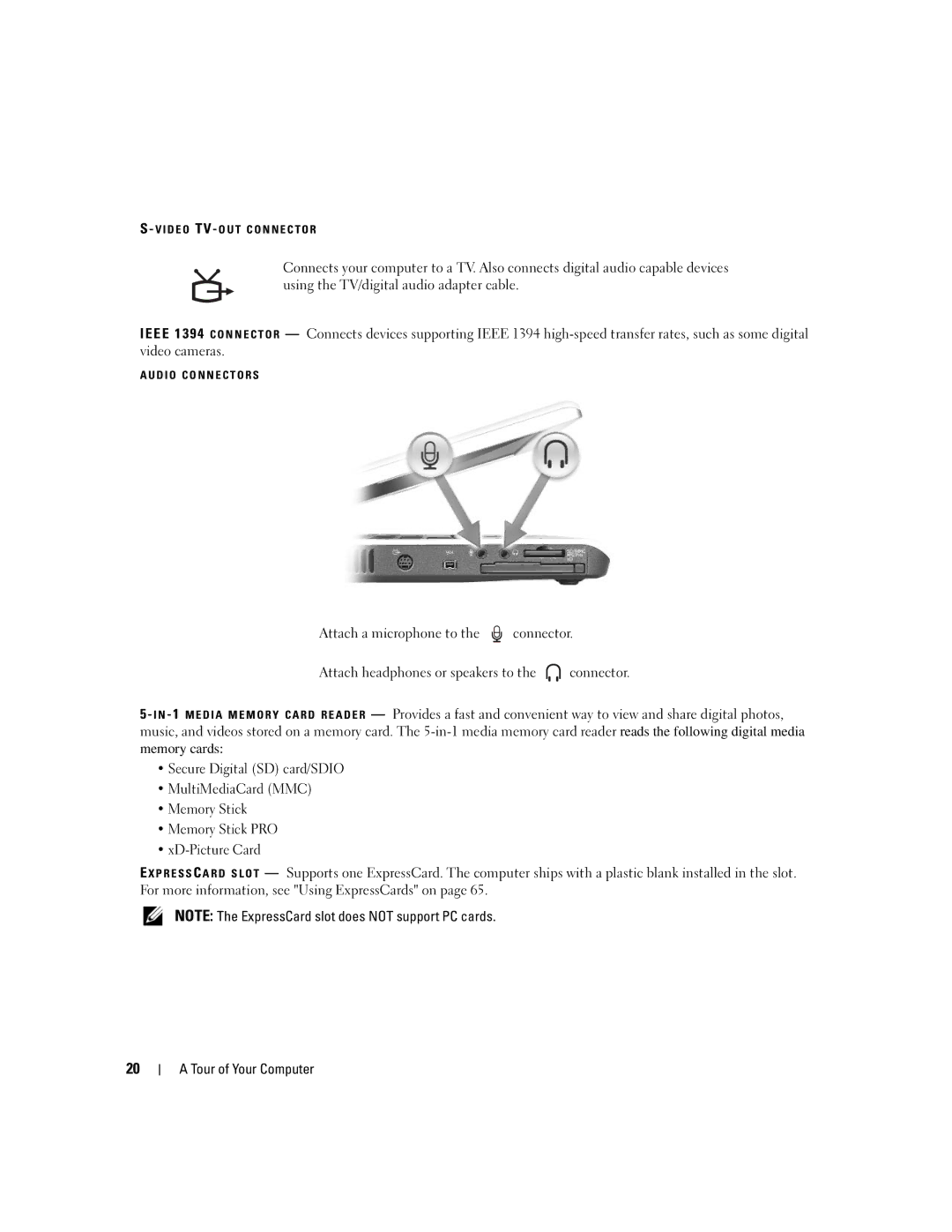 Dell PP19L owner manual D I O C O N N E C T O R S 