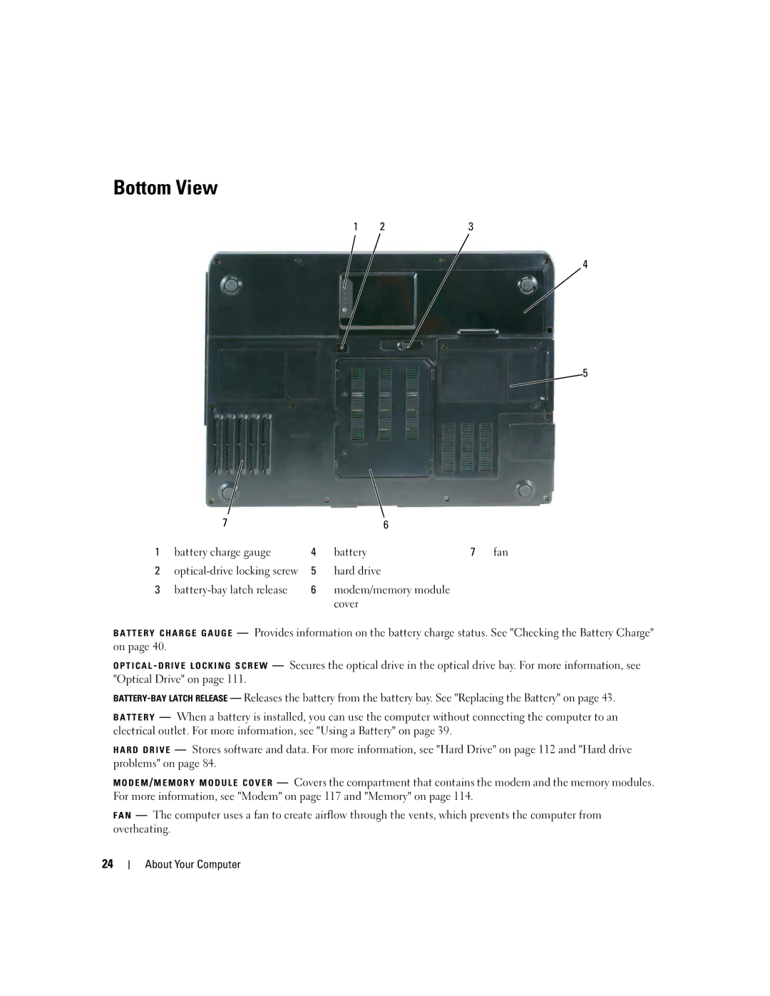 Dell PP20L owner manual Bottom View 