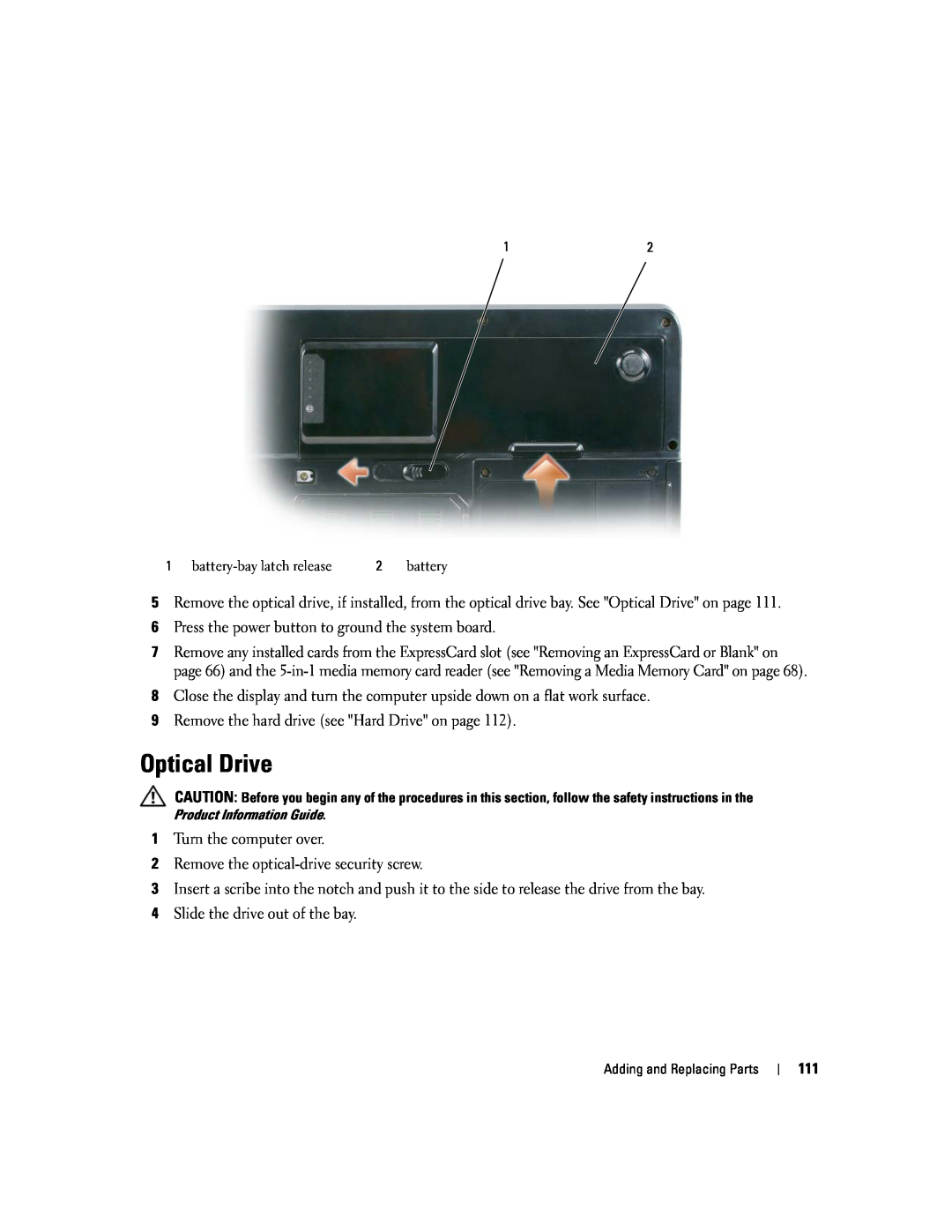 Dell PP20L owner manual Optical Drive 